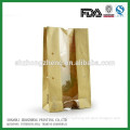 Block Bottom Customized Food Paper Bag with Window